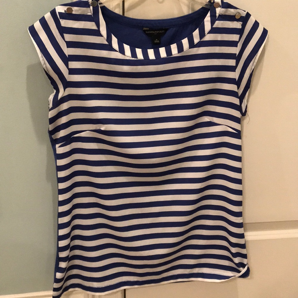 Banana Republic blue and white shirt, size M